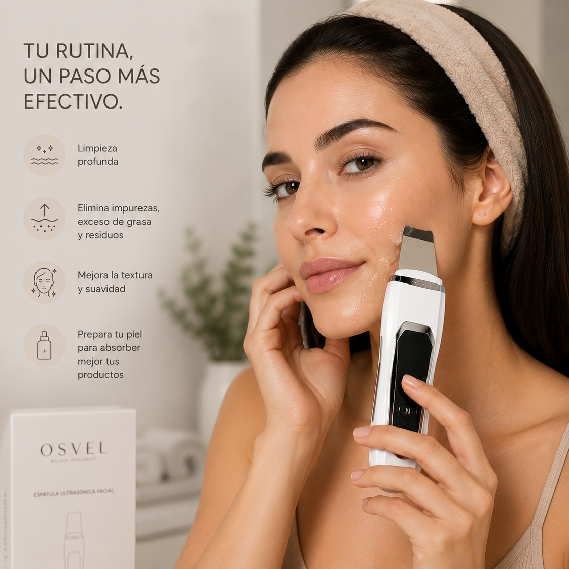LIMPIADOR - EXFOLIANTE FACIAL ULTRASONICO ESPATULA